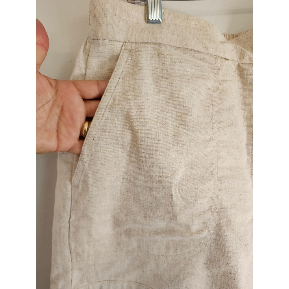 Banana Republic High-Rise Linen Blend Shorts Women's Large Beige Resort Coastal - Picture 4 of 11